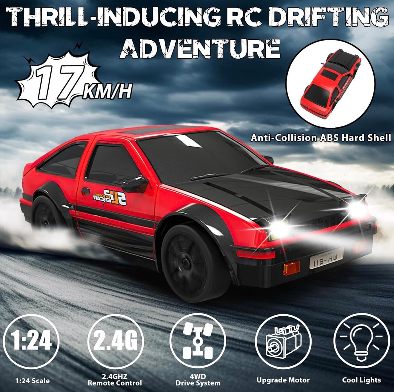Toyota AE86 Drift car with smoke